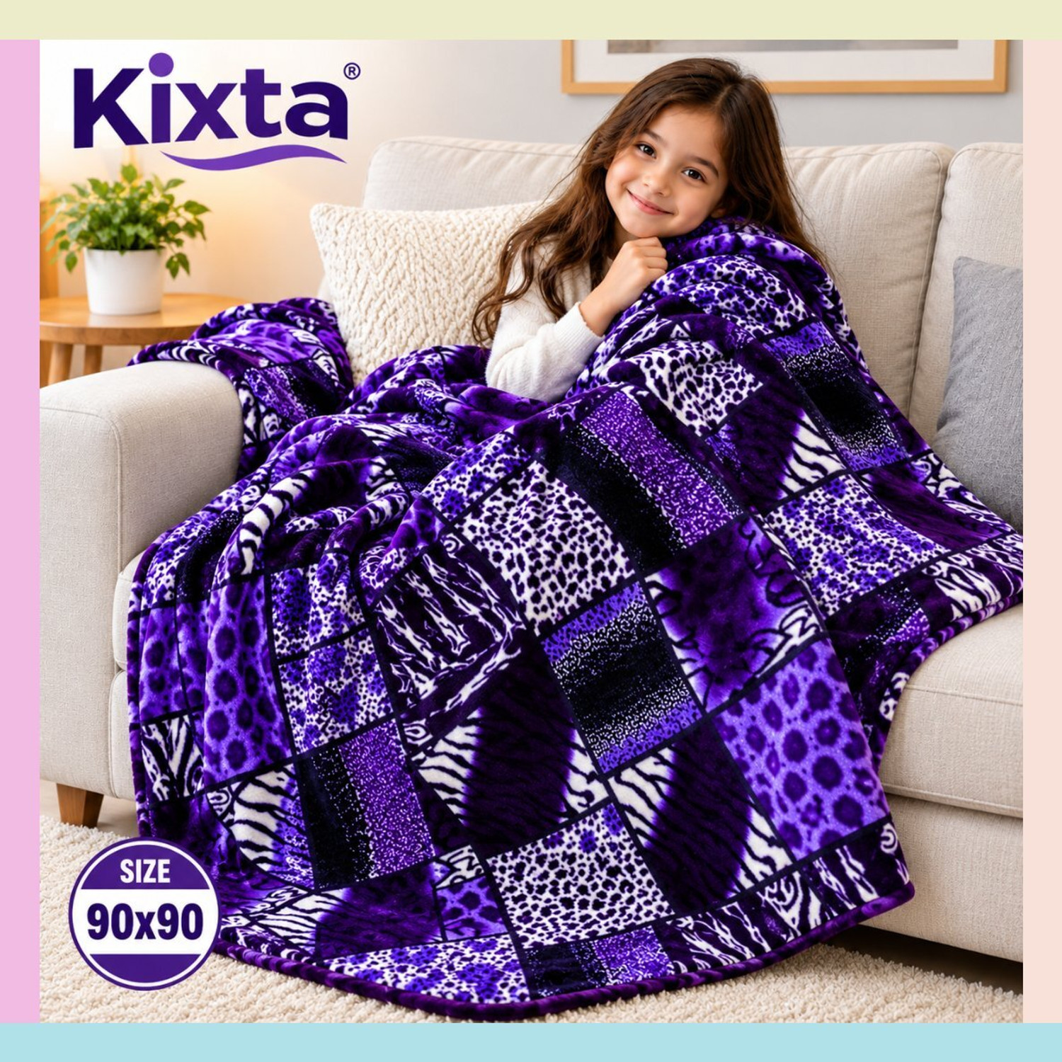 Image of KIXTA 3D Printed Double Mink Blanket for Mild Winter (Microfiber, printed)