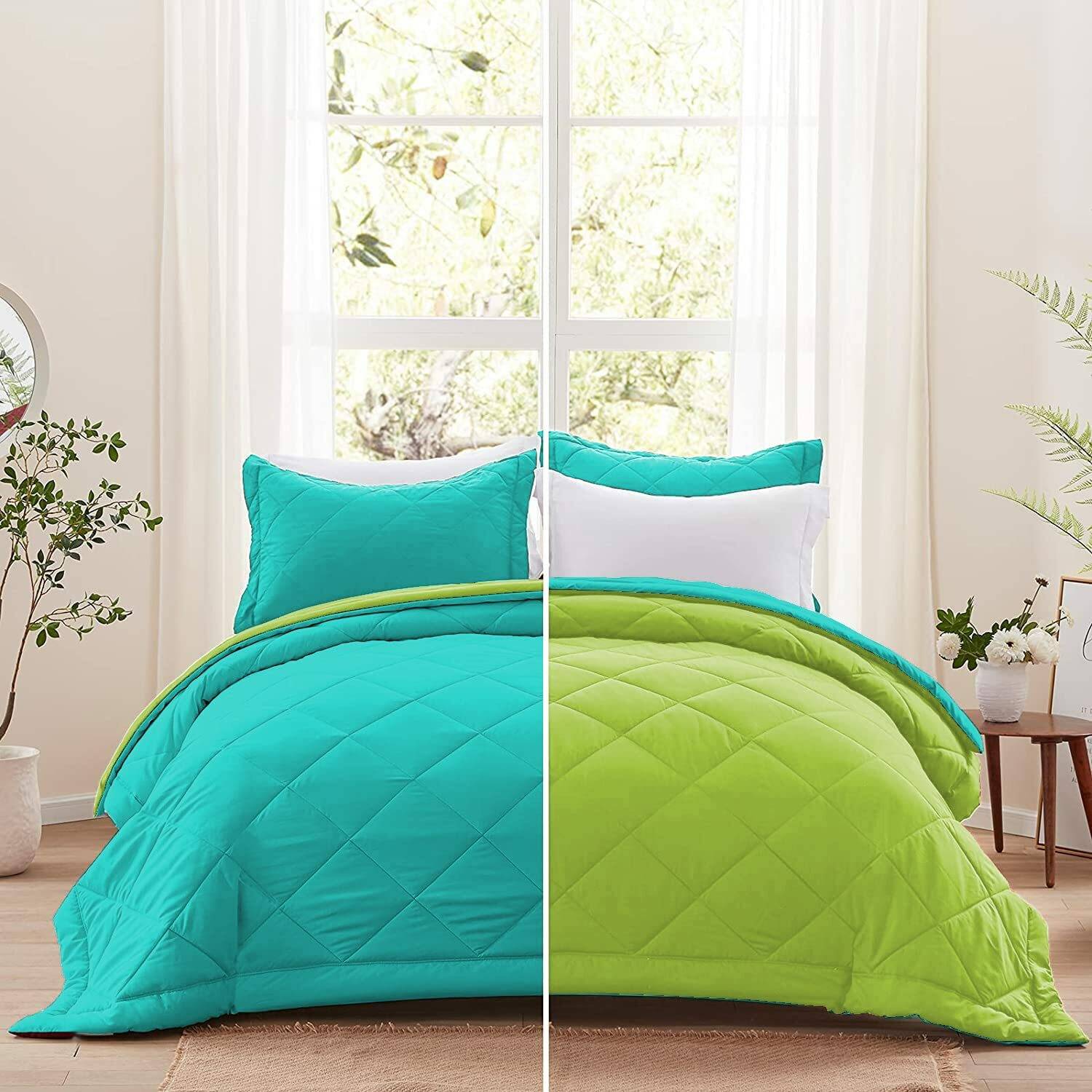 BAZKU Checkered Single Comforter for  Heavy Winter