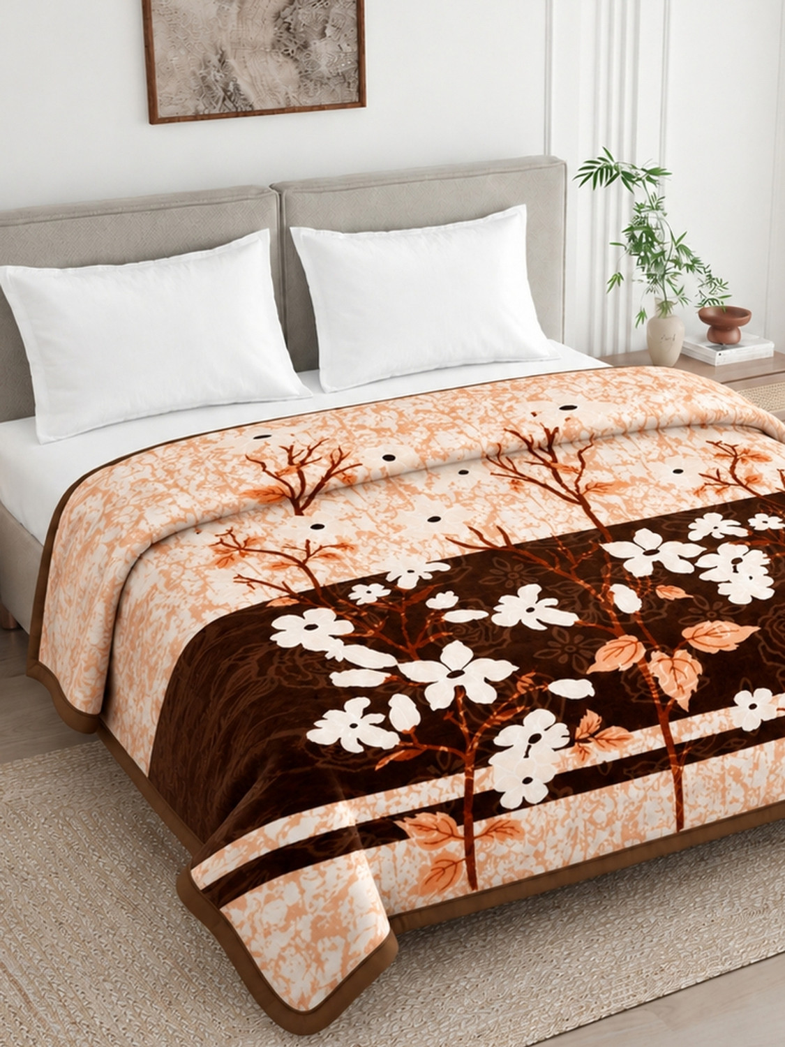 Image of haus & kinder Printed Double Mink Blanket for Heavy Winter (Polyester, Multicolor)