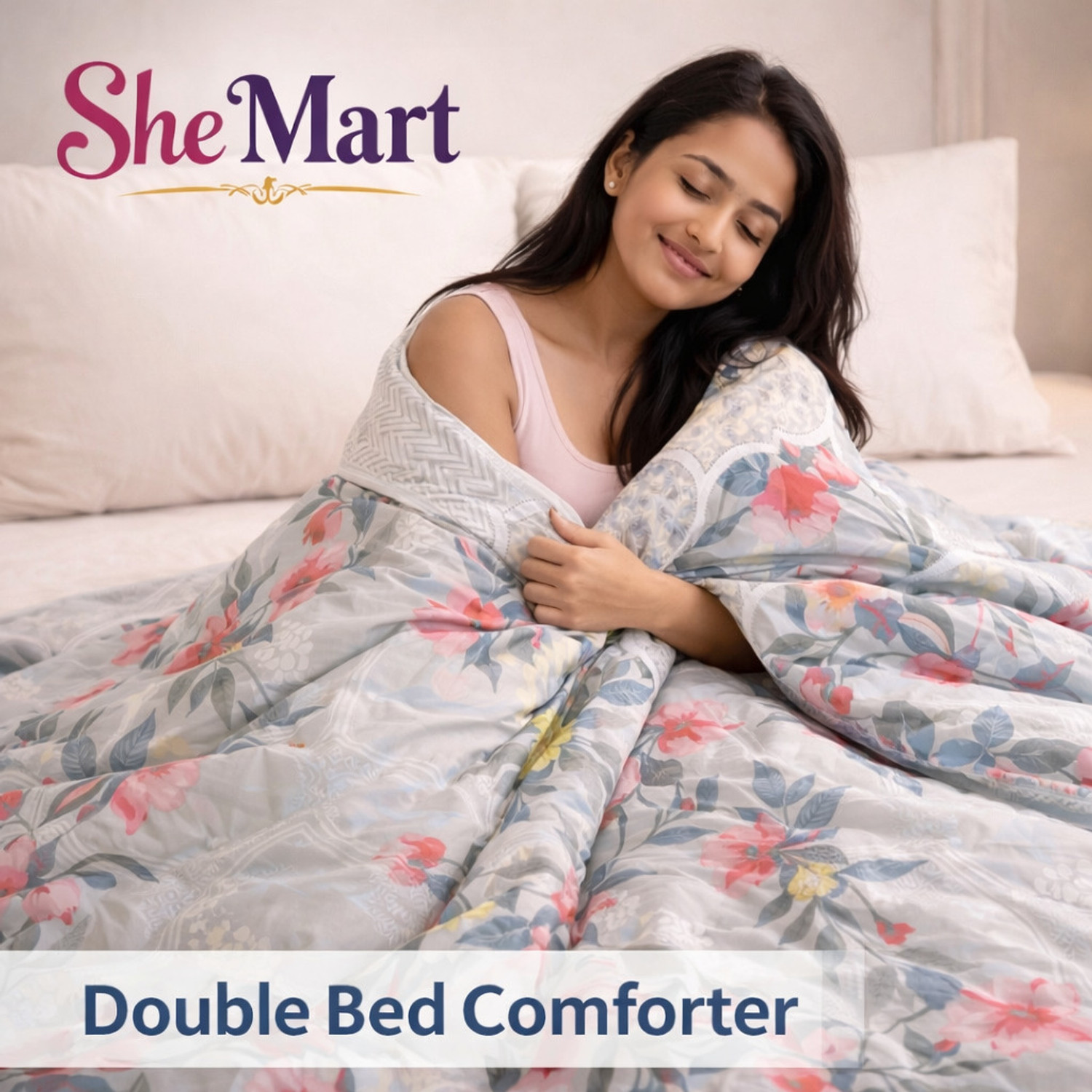 Image of Shemart Floral Double AC Blanket for AC Room