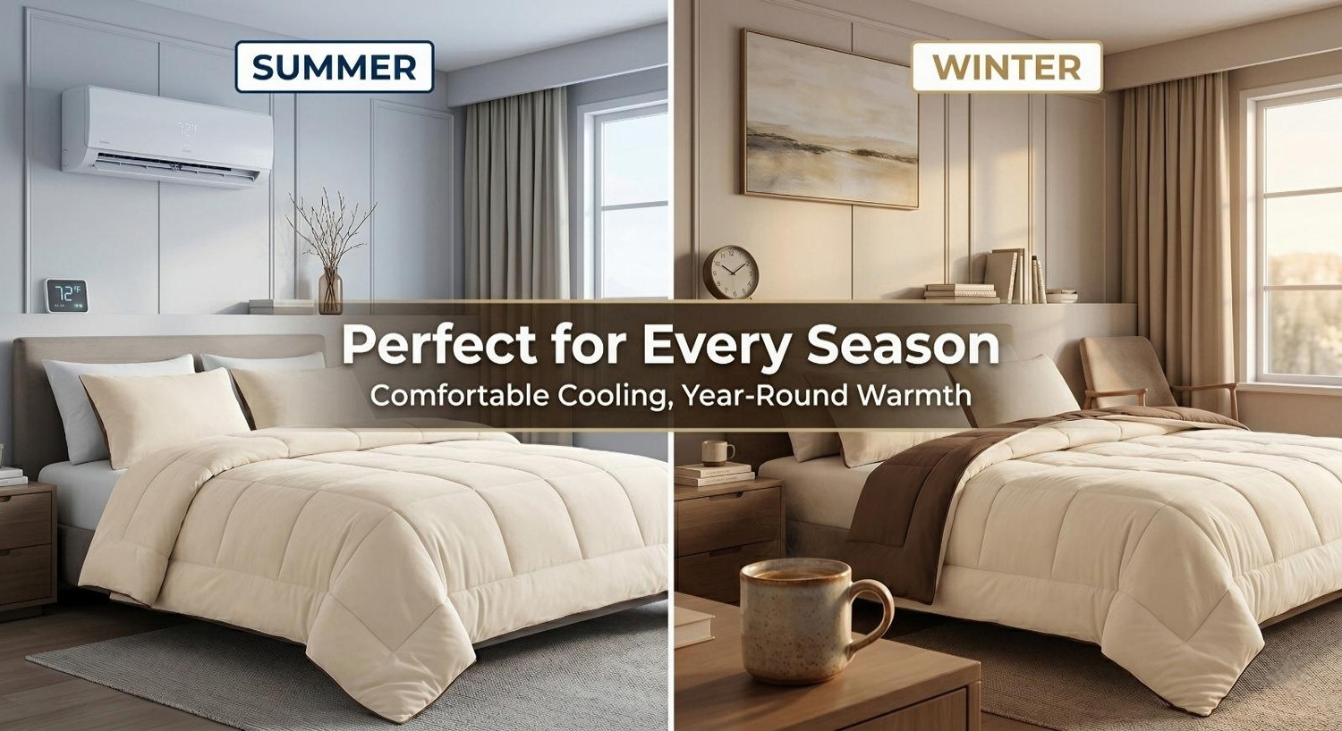 Image of ATULYA HOME Solid King Comforter for AC Room