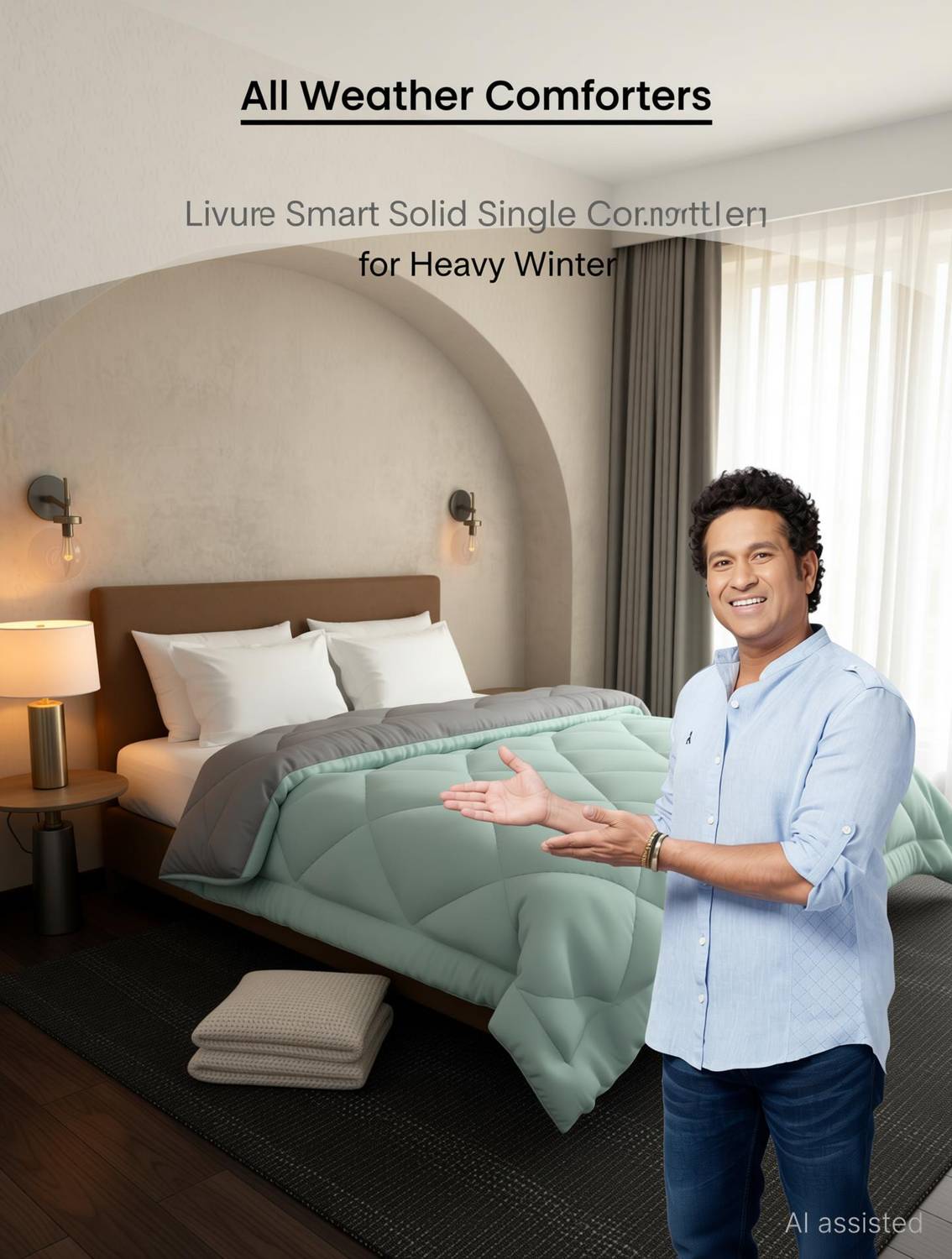 Livpure Smart Solid Single Quilt for Heavy Winter