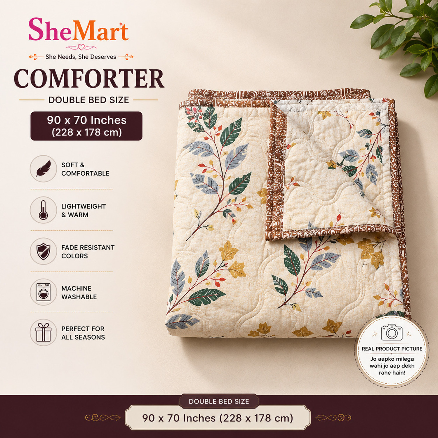 Image of Shemart Floral Double Dohar for All Season