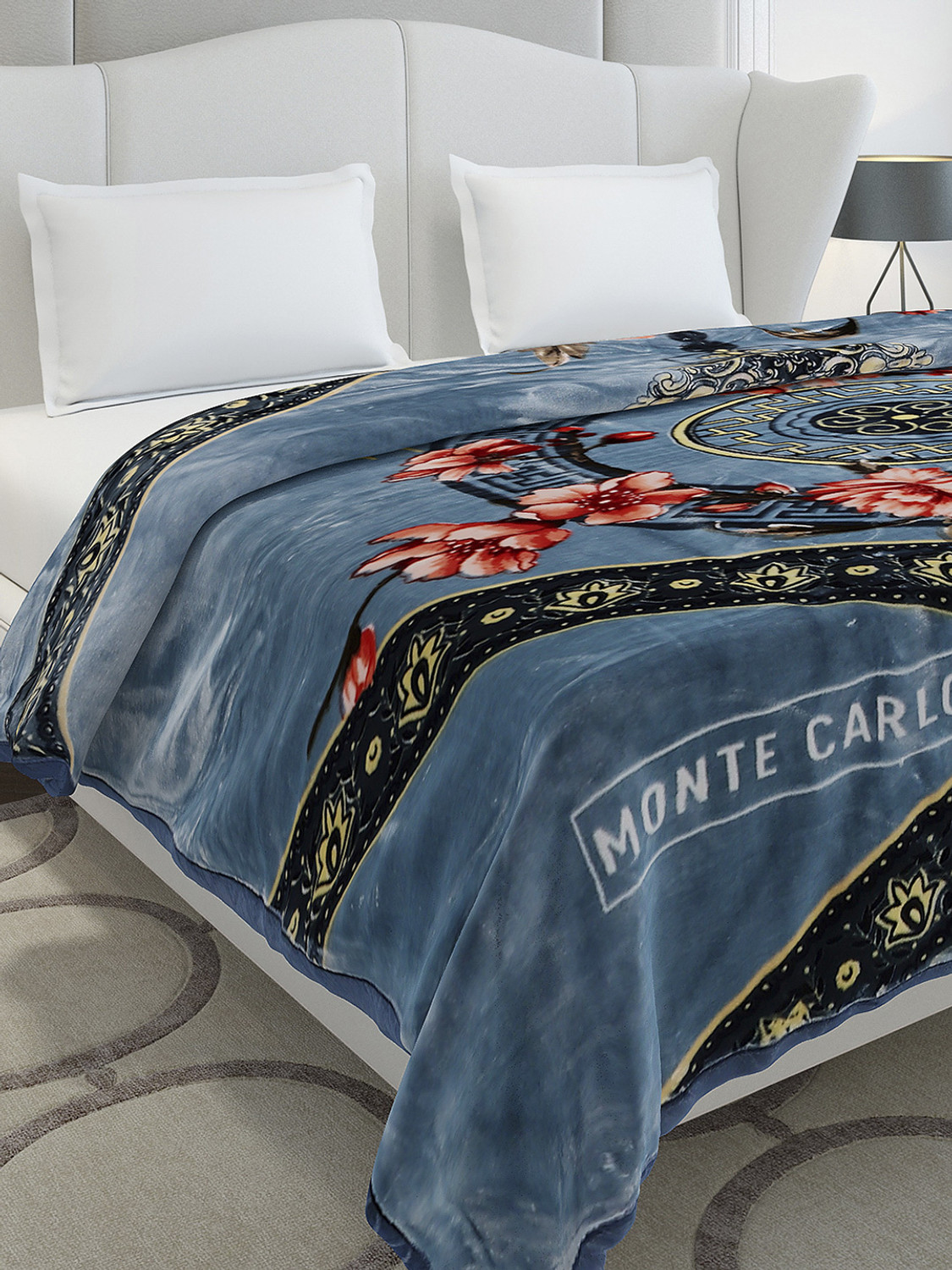 Image of MONTE CARLO Printed Double Mink Blanket for Heavy Winter