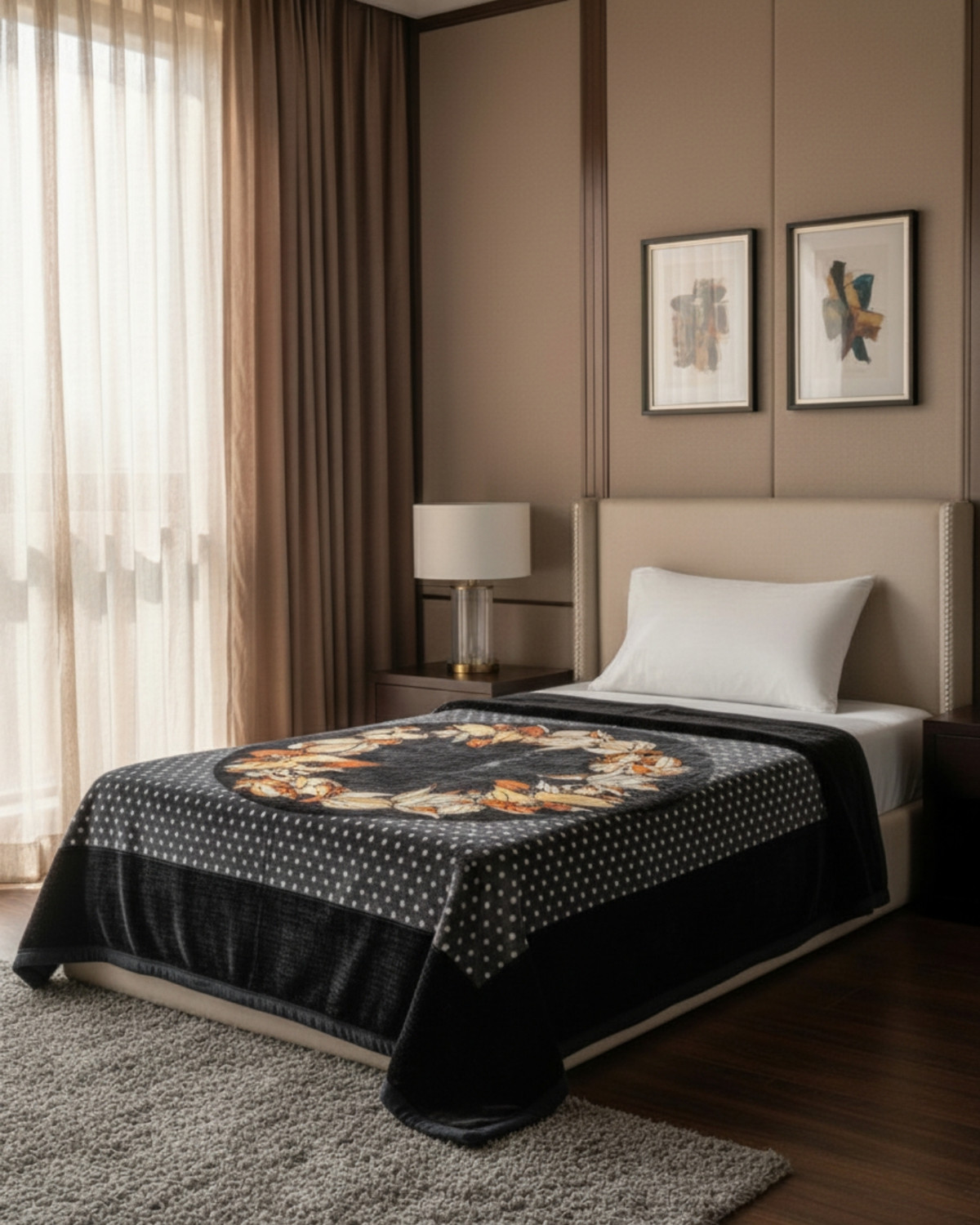 Image of Signature Floral Single Mink Blanket for Heavy Winter