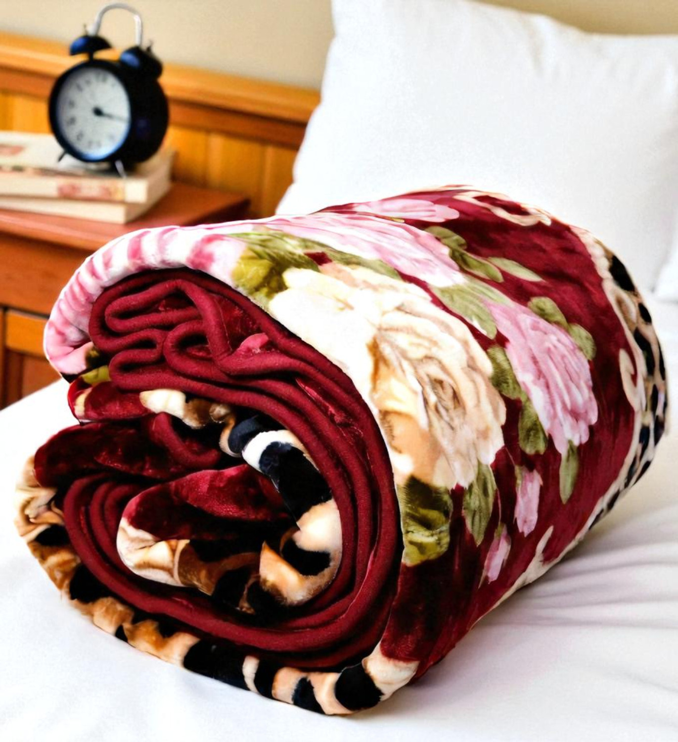 Image of Swikon star Floral Single Mink Blanket for Heavy Winter (Microfiber, Multicolor2)