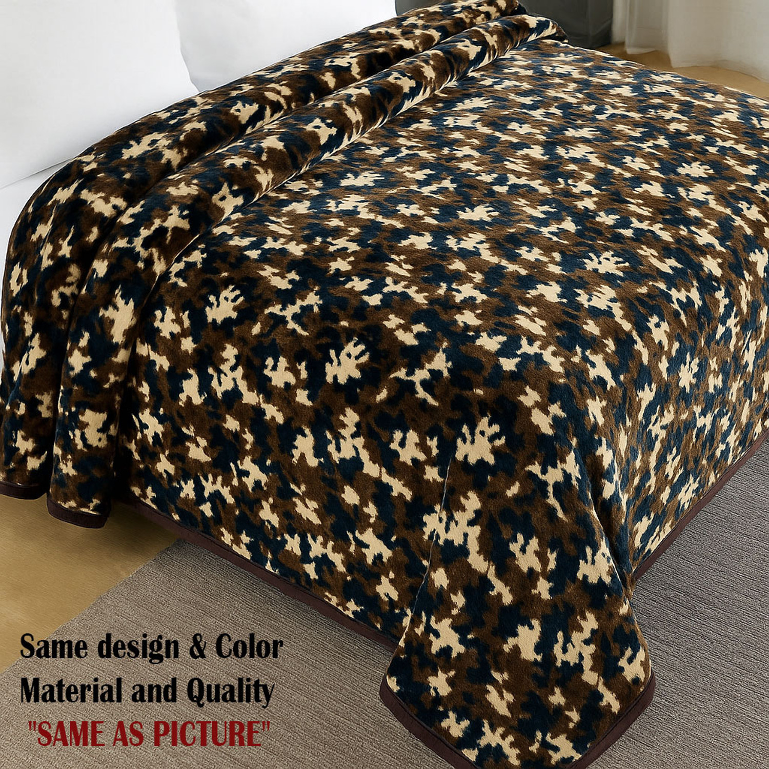 Image of HOLYKRAFT Self Design Double Mink Blanket for Mild Winter
