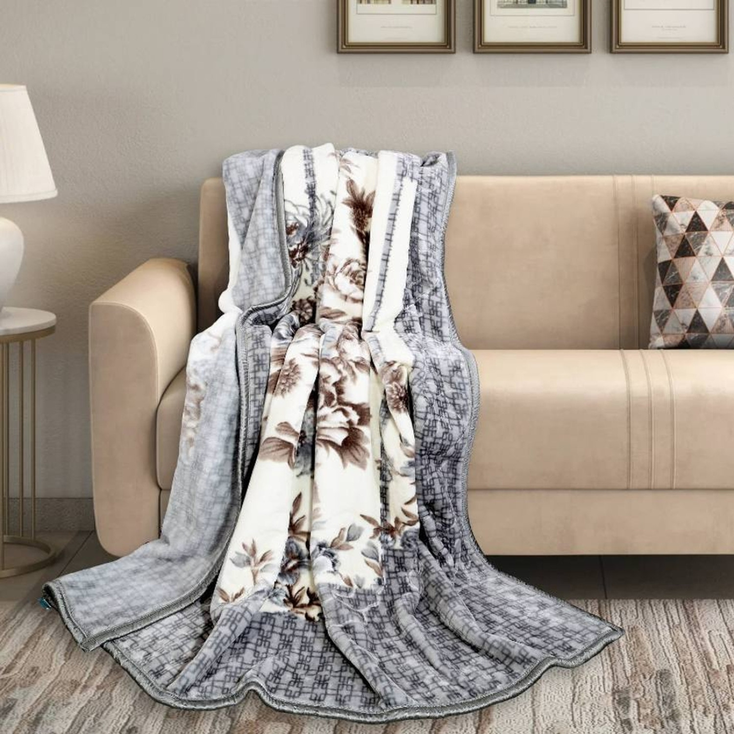 Image of MAGICAL Floral King Mink Blanket for Heavy Winter (Microfiber, Multicolor - 8)