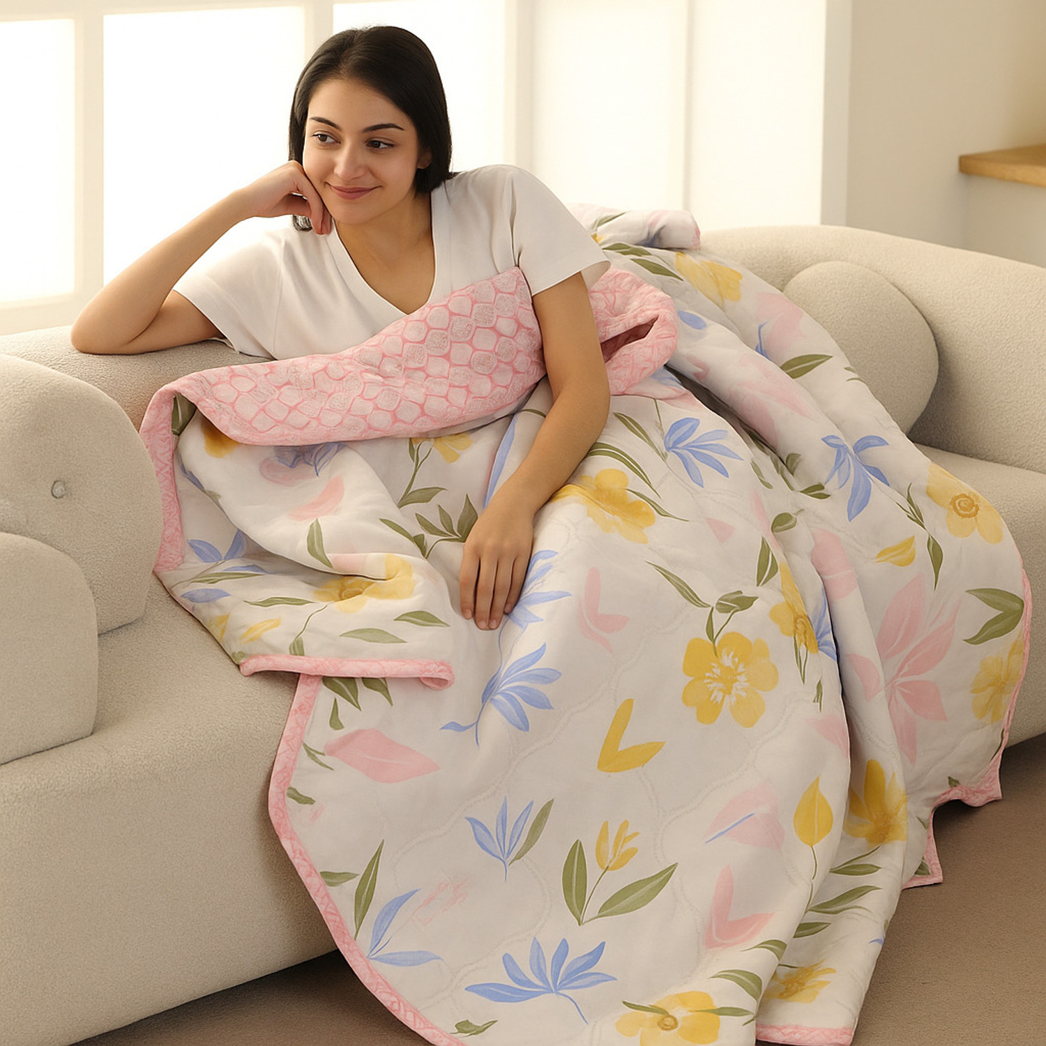 Image of SANJU CORPORTION Printed Single Comforter for AC Room