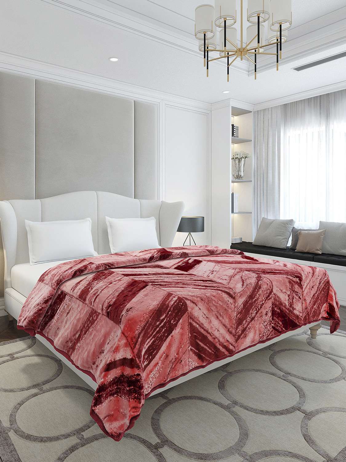 Image of MONTE CARLO Printed Double Mink Blanket for Heavy Winter