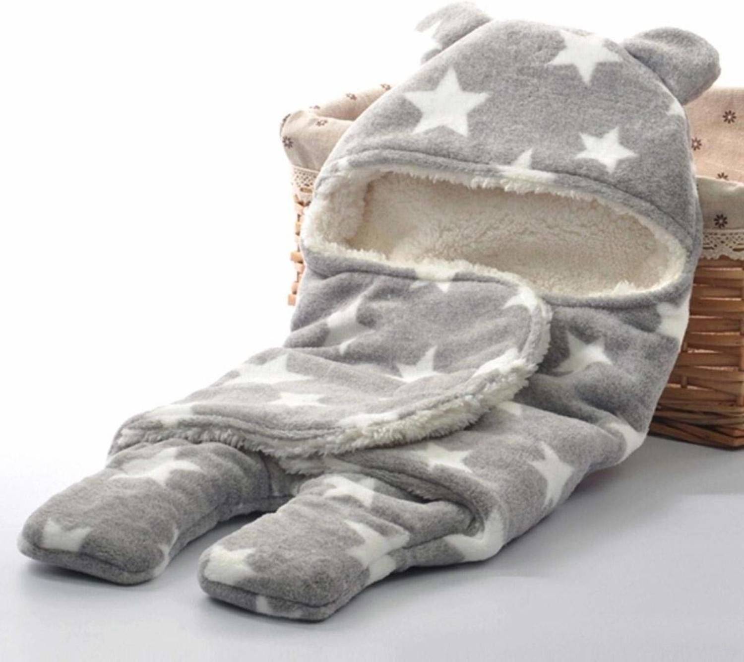 BABY ZONE Printed Single Hooded Baby Blanket for  AC Room