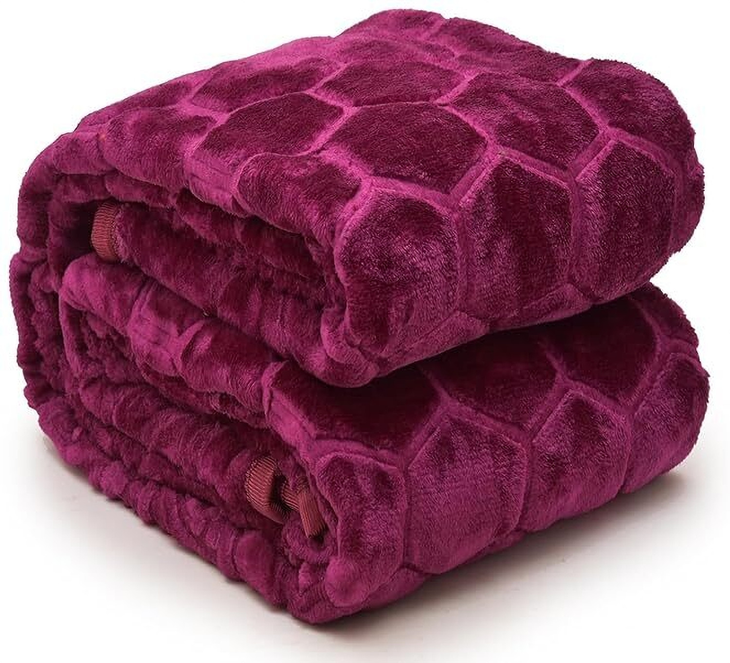 Image of JP SHINE Floral Double Mink Blanket for Heavy Winter (Microfiber, WINE)