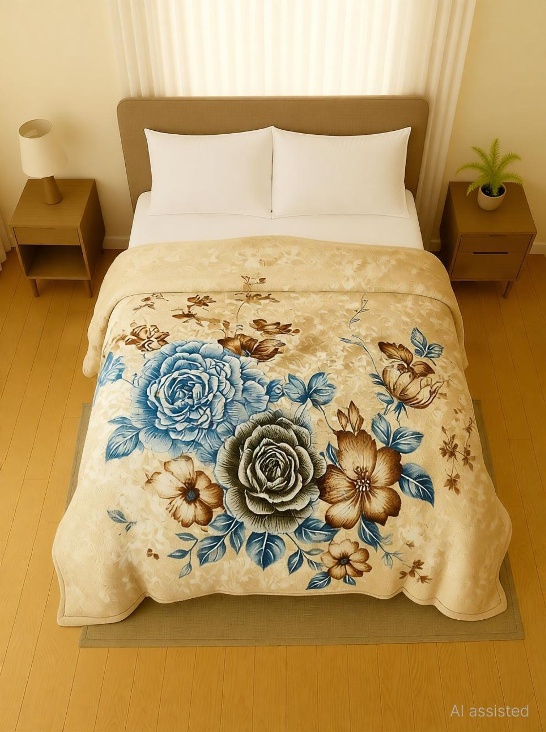 Image of Raymond Home Floral Double Mink Blanket for Heavy Winter