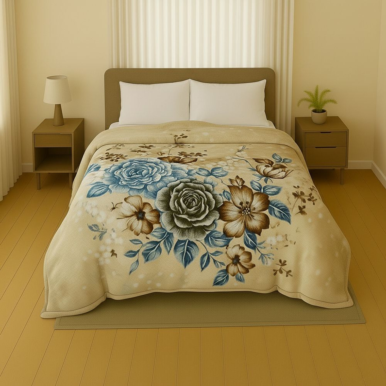 Image of Raymond Home Floral Double Mink Blanket for Heavy Winter