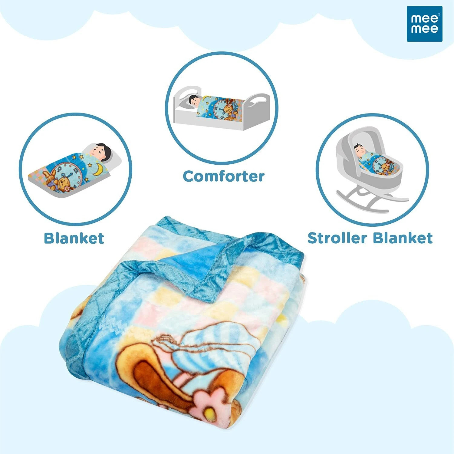 Image of MeeMee Printed Crib Mink Blanket for Heavy Winter