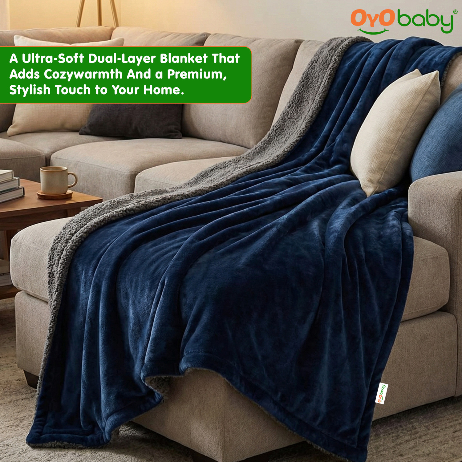 Image of Oyo Baby Solid Double Woollen Blanket for Heavy Winter