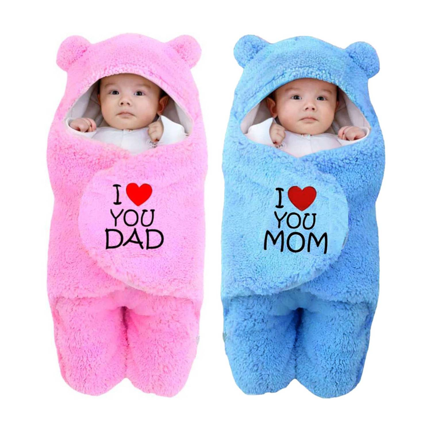 BABY ZONE Embroidered Crib Hooded Baby Blanket for  Heavy Winter