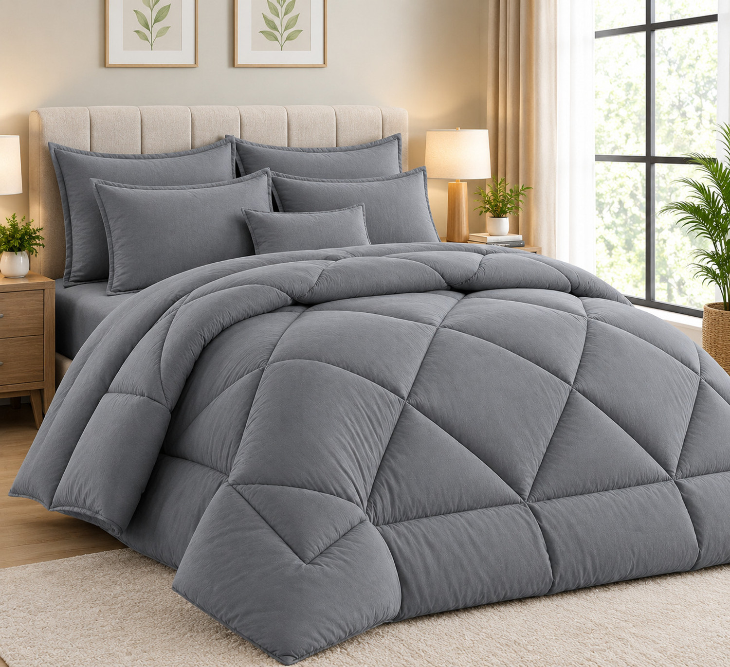 Image of NEXFIBER Solid Double Comforter for Heavy Winter
