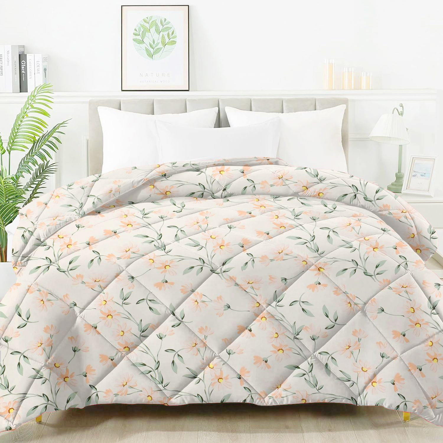 Image of Floating Dreams Geometric Double AC Blanket for AC Room