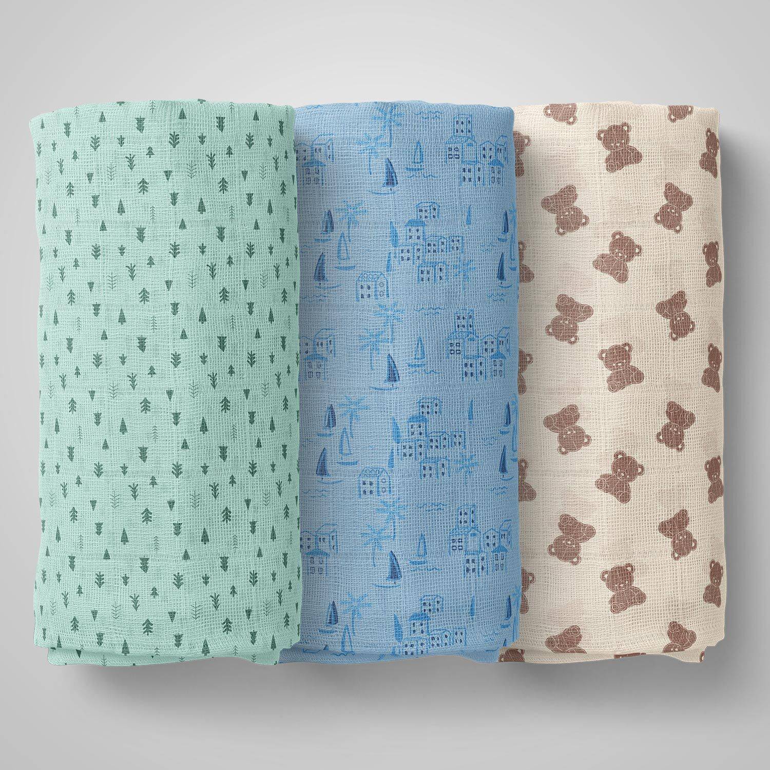 1st Step Printed Single Swaddling Baby Blanket for AC Room