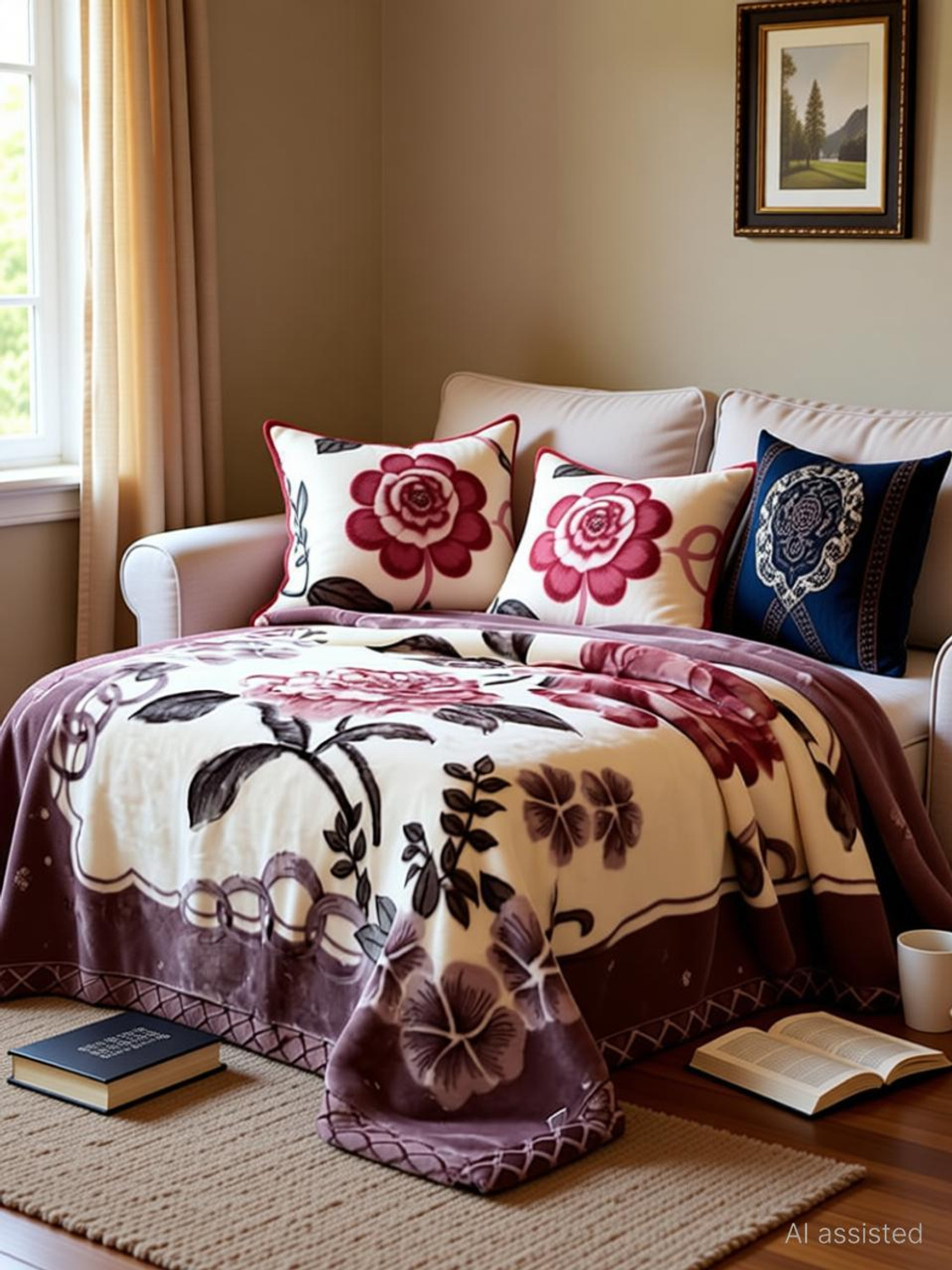 Image of Signature Floral Double Mink Blanket for Heavy Winter