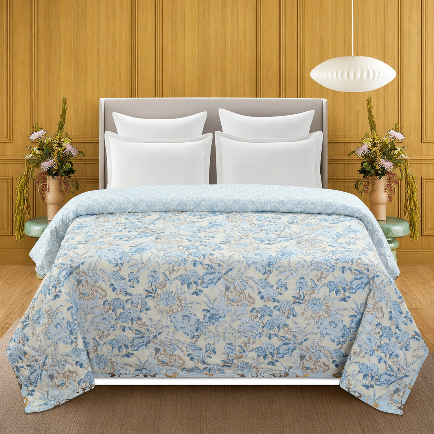 Image of AMBERBLISH HOMES Floral Double Comforter for All Season