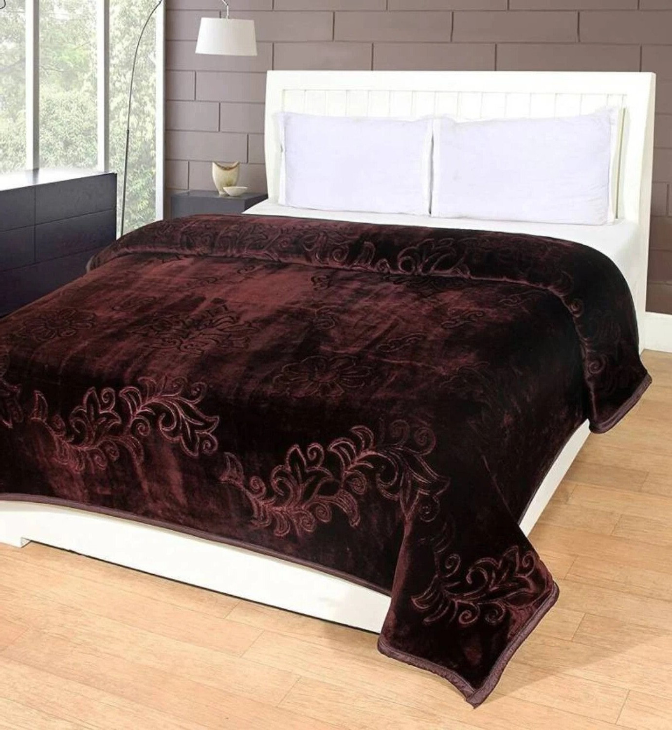 Image of V.R.ENTERPRISES Solid Single Mink Blanket for Heavy Winter (Woollen Blend, Multicolor)