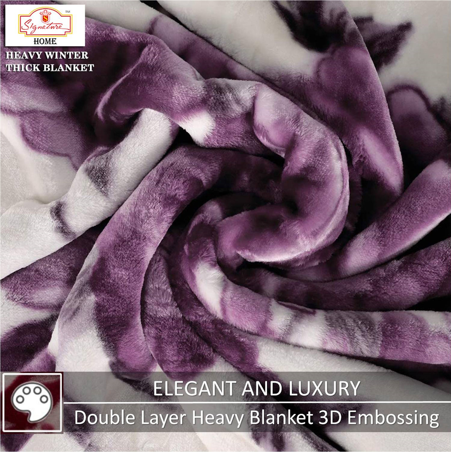 Image of Signature Floral Double Mink Blanket for Heavy Winter
