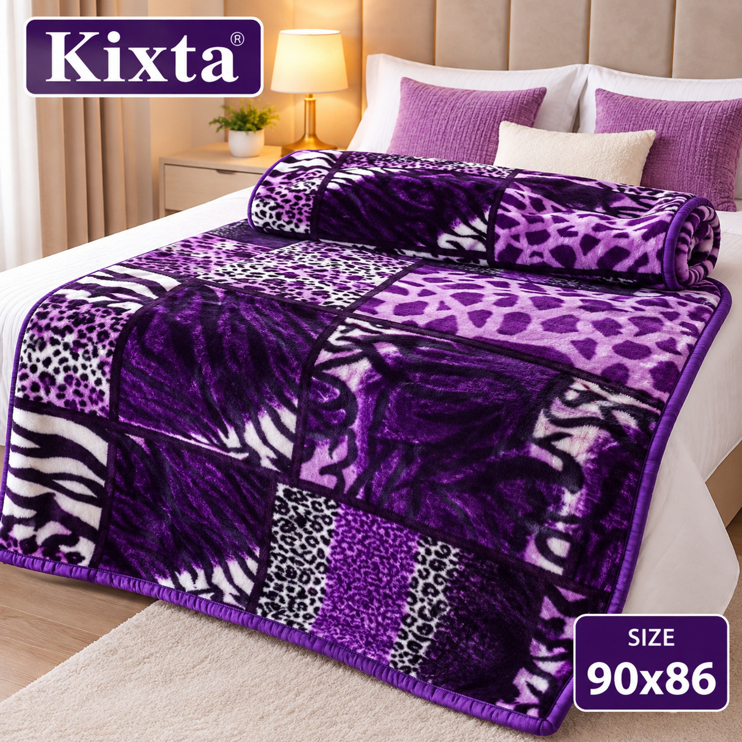 Image of KIXTA 3D Printed Double Mink Blanket for Mild Winter (Microfiber, printed)