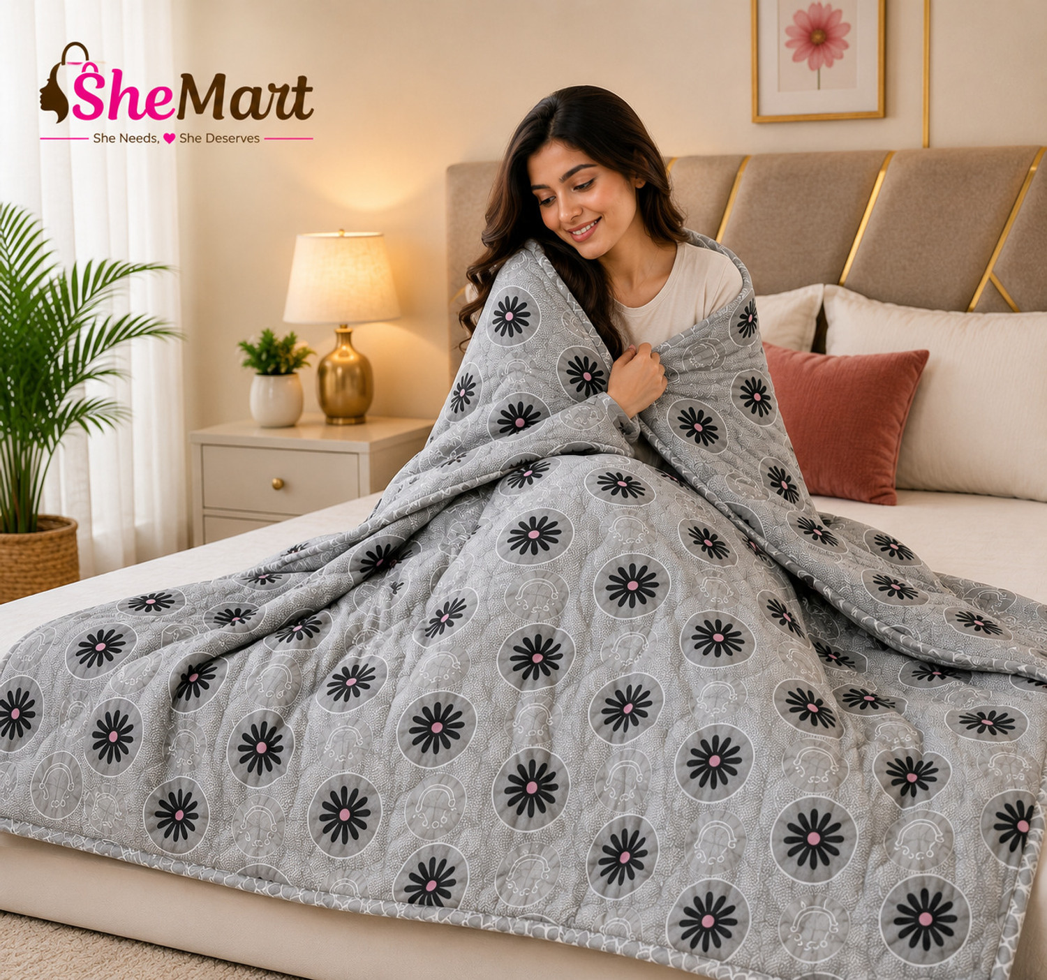 Image of Shemart Floral Double Dohar for All Season