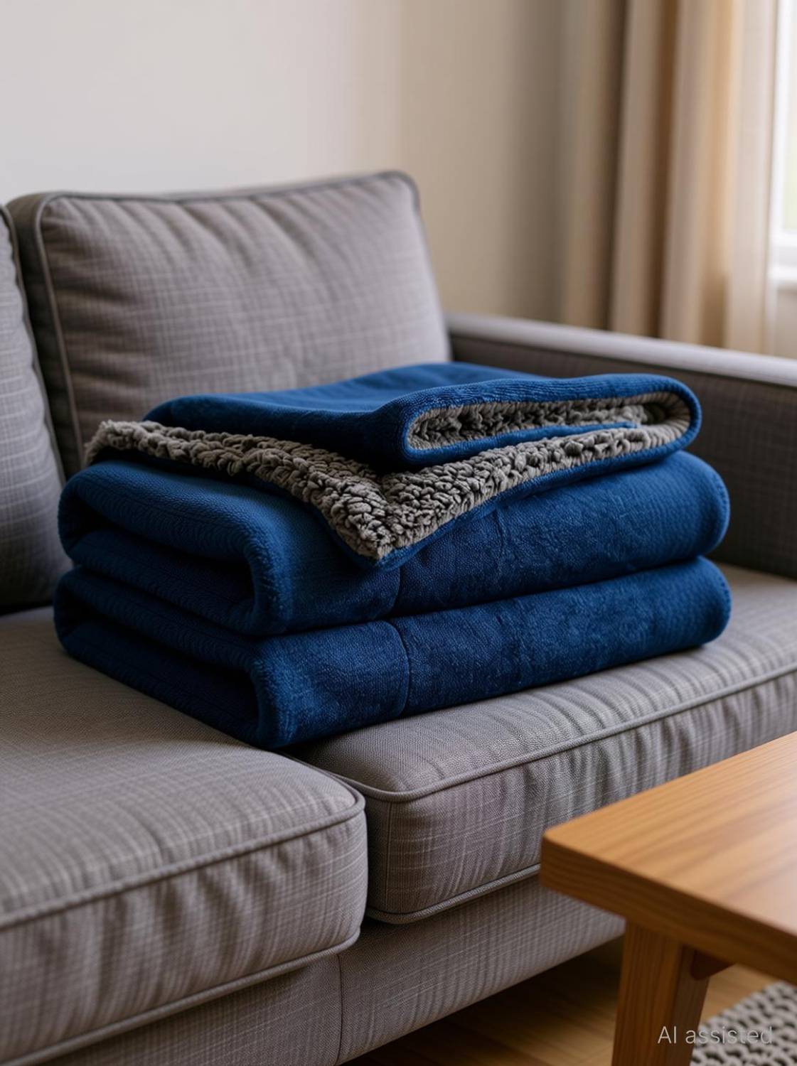 VAS Solid Double Sherpa Blanket for Winter - Image 1