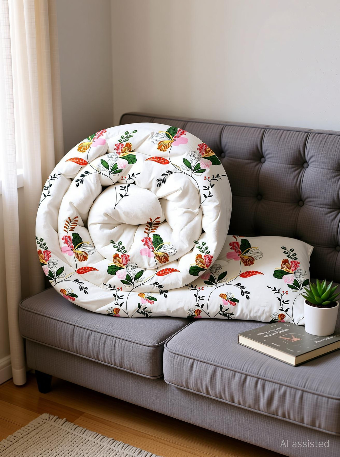 Image of Home Stylish Floral Double Comforter for Heavy Winter