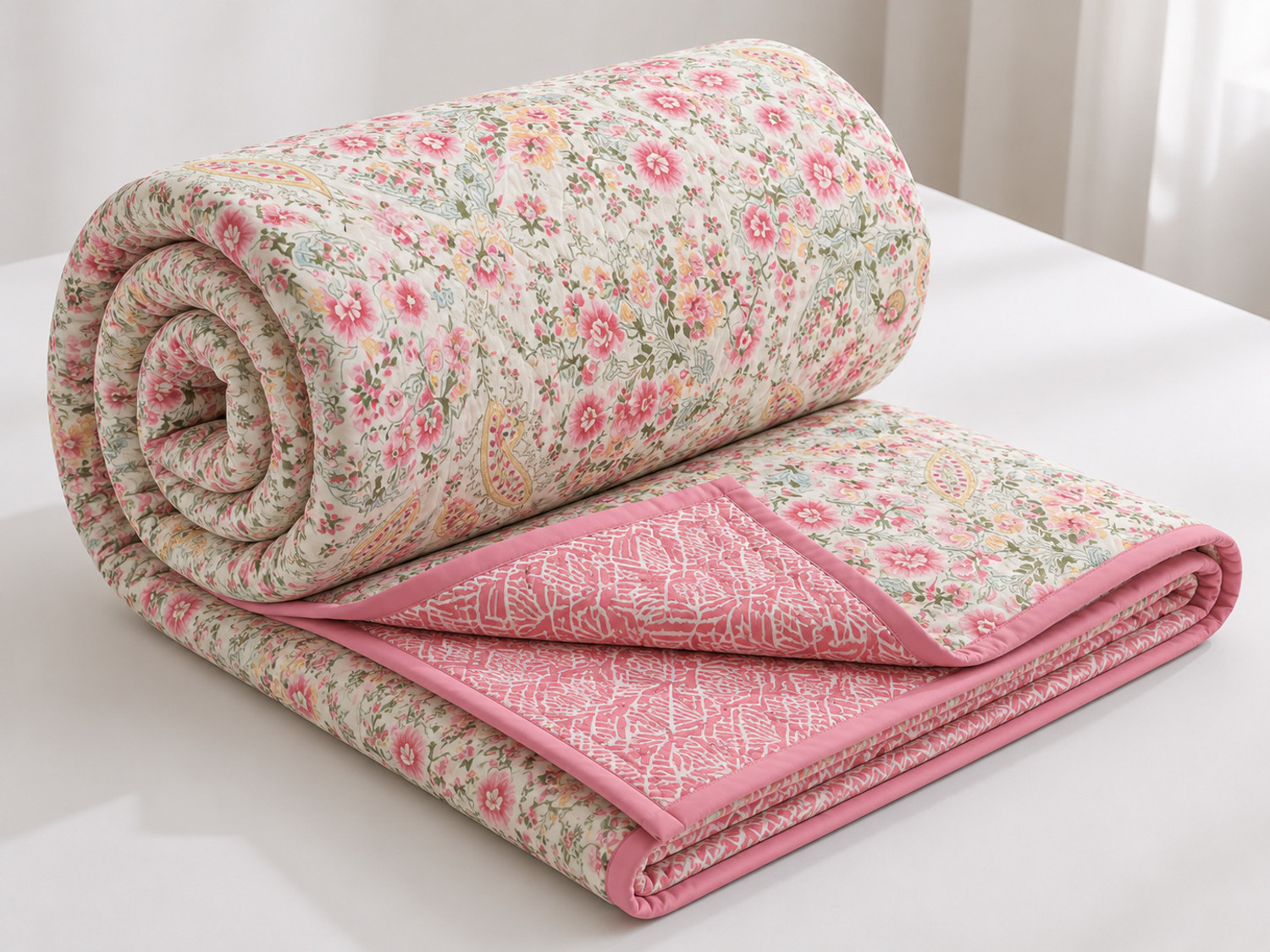 Image of Indian Weavers home store Floral Queen Comforter for AC Room