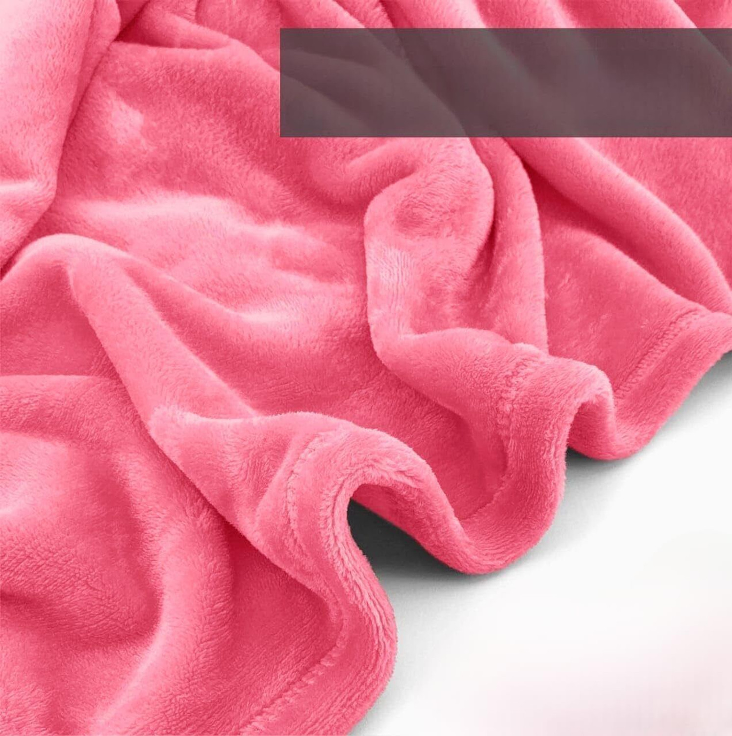 Image of Cotton Bolls Textiles Solid Double Fleece Blanket for Mild Winter (Microfiber, Pink)