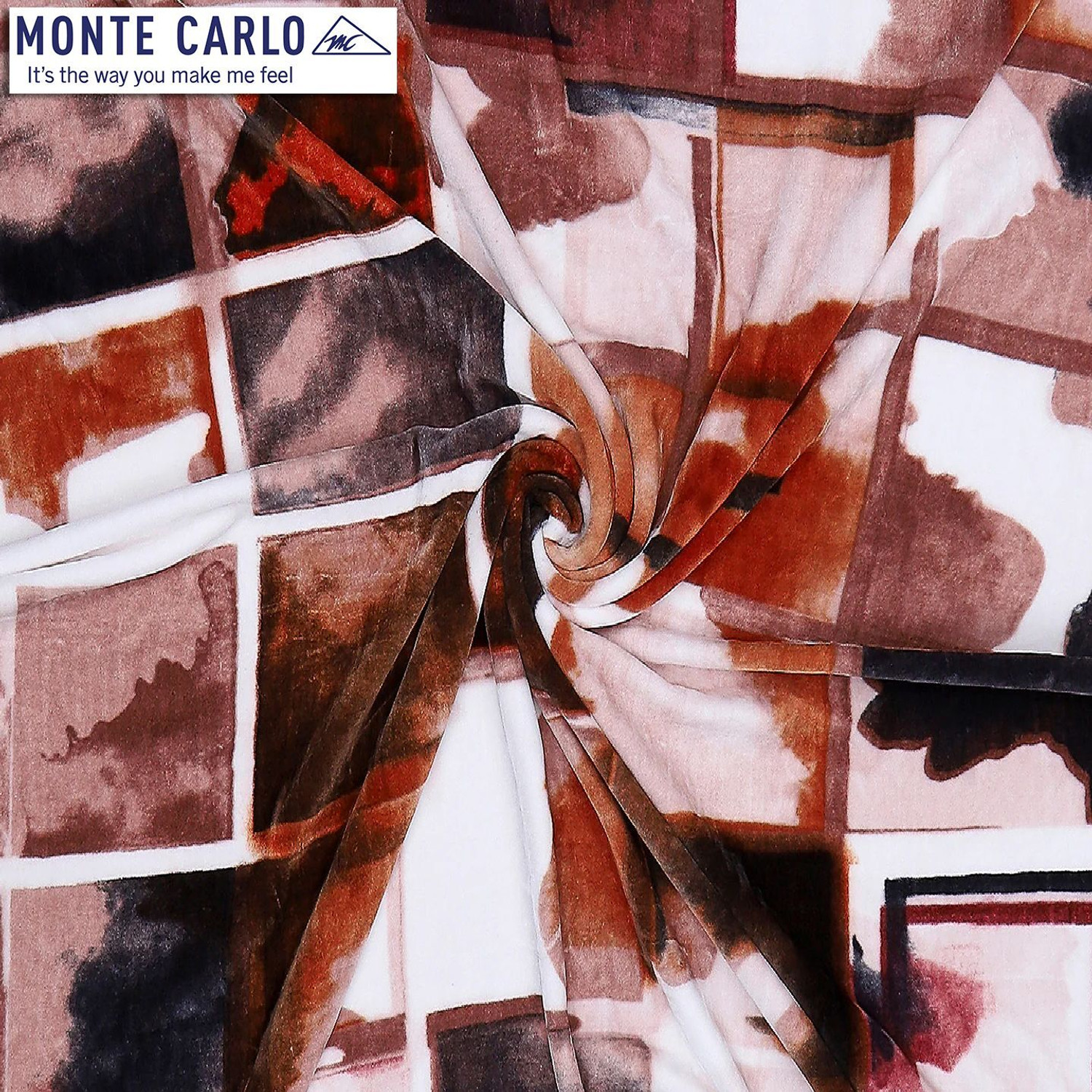 Image of MONTE CARLO Floral, Embroidered, Motifs, Geometric, Printed, Abstract, Polka Double Woollen Blanket for Heavy Winter