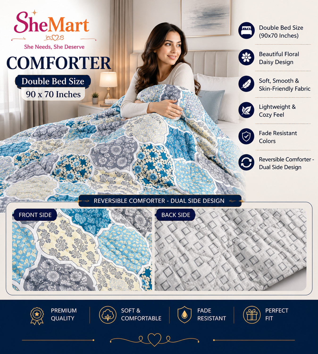 Image of Shemart Printed Double Comforter for All Season