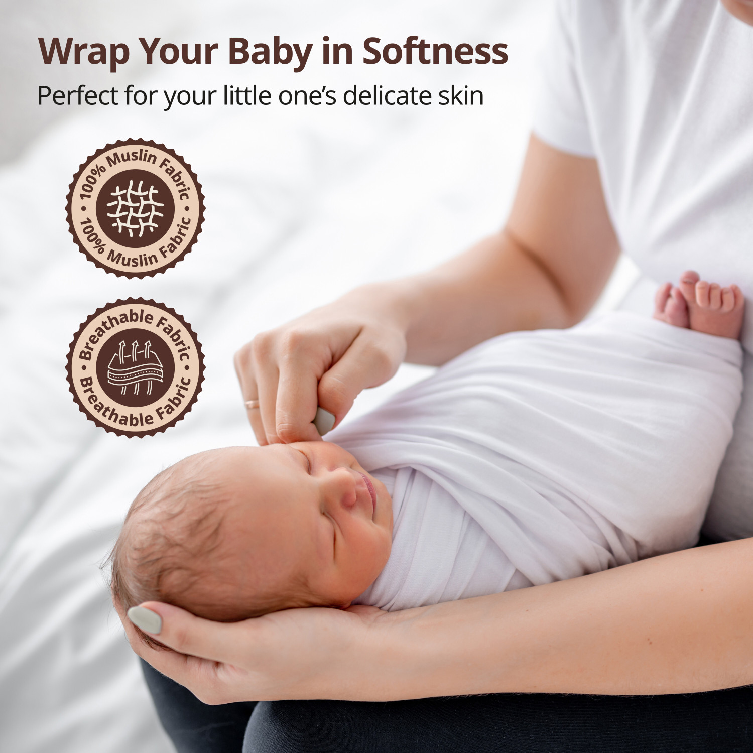 Image of LuvLap Solid Single Swaddling Baby Blanket for Mild Winter