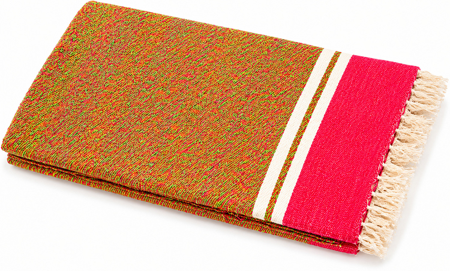 Image of Say Brick Striped King Woollen Blanket for All Season (Cotton, Multicolor)