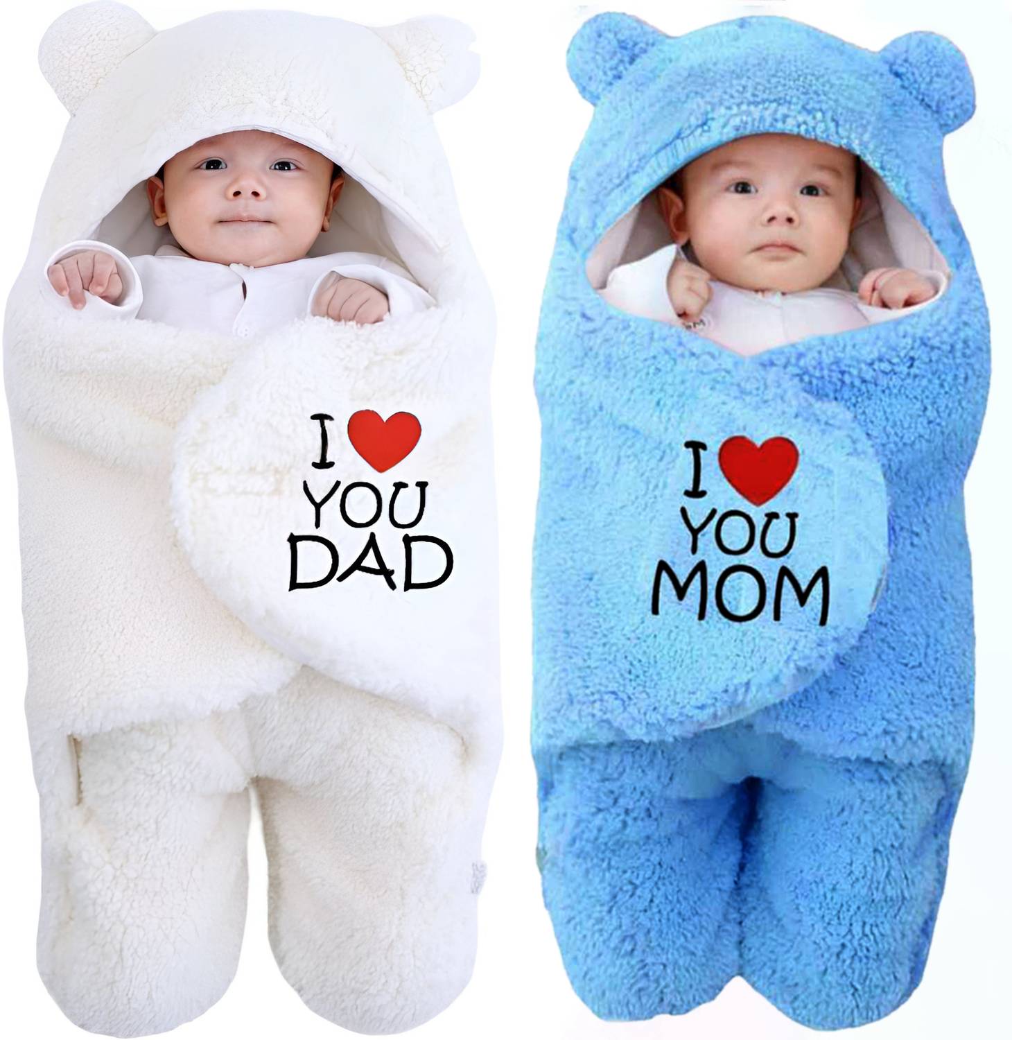 BABY ZONE Embroidered Crib Hooded Baby Blanket for  Heavy Winter