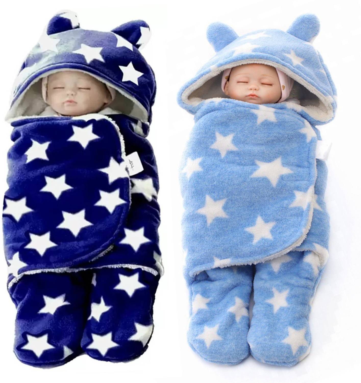 Aakriti Printed Single Hooded Baby Blanket for AC Room