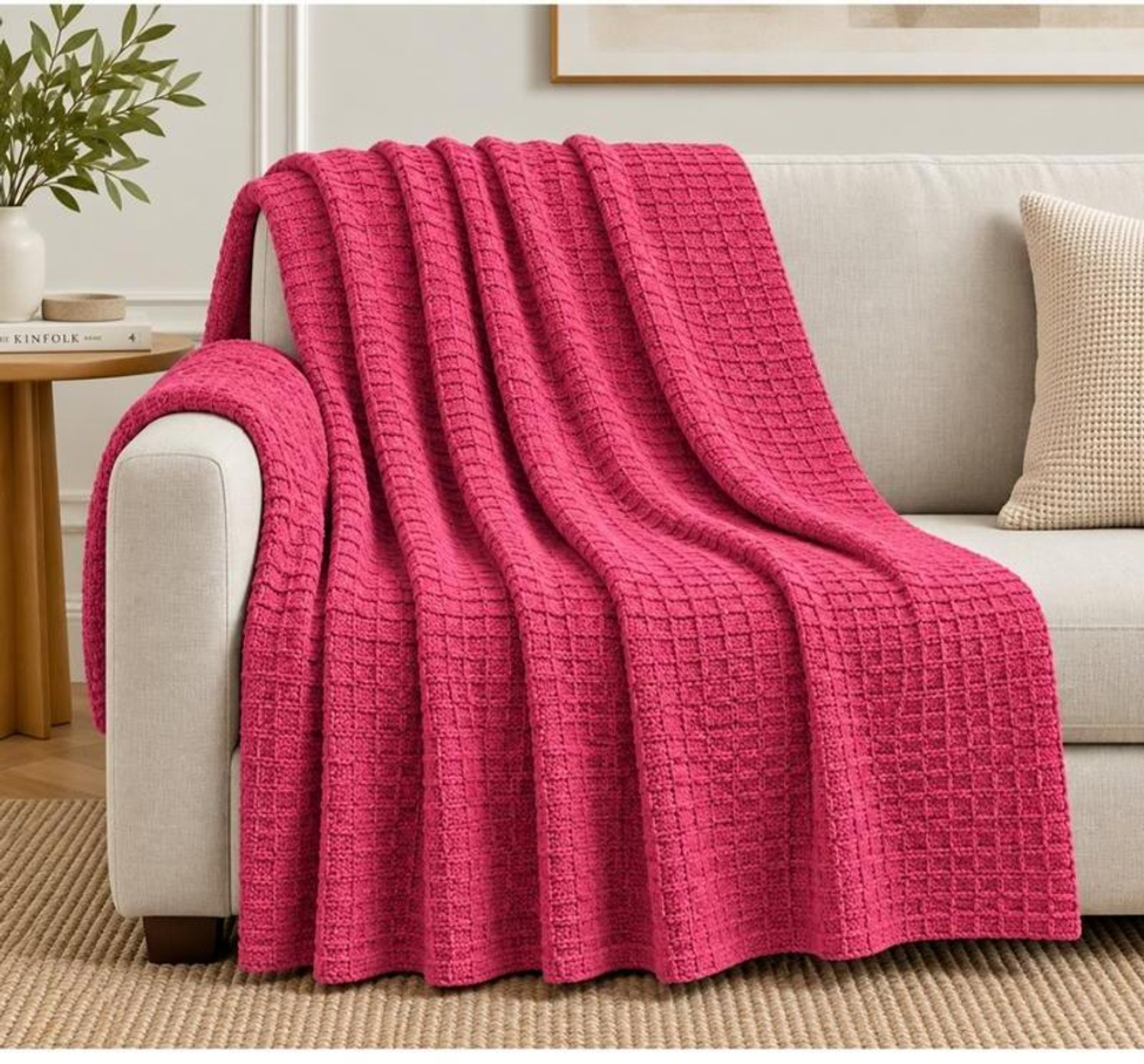 Image of Datch Solid Single Throw for All Season (Cotton, Pink)