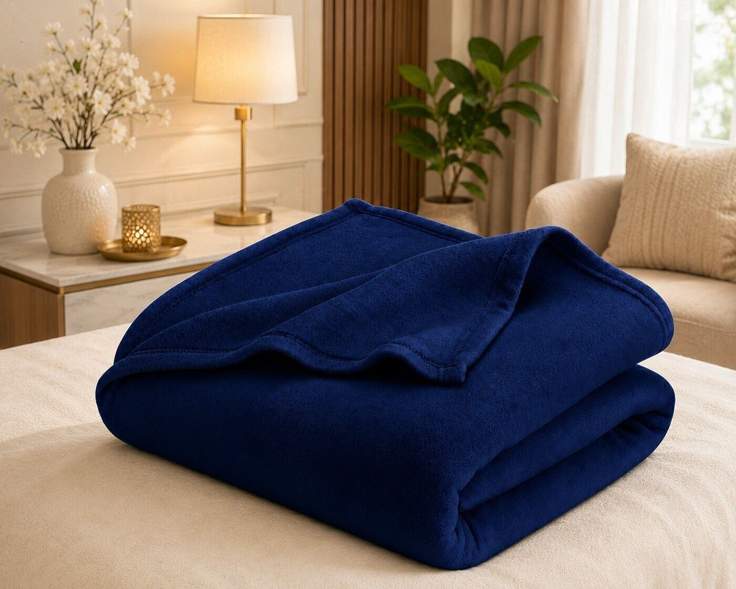 Image of Huemic Solid Single Fleece Blanket for AC Room