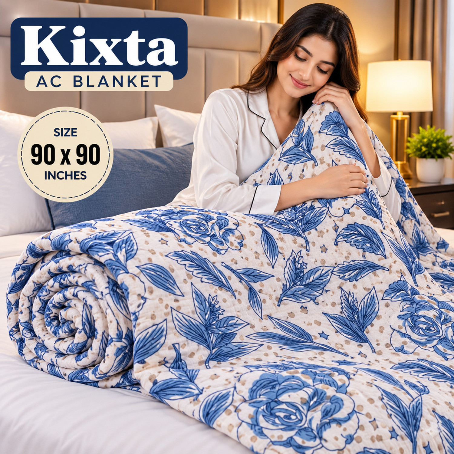 Image of KIXTA 3D Printed Double AC Blanket for AC Room (Microfiber, printed)