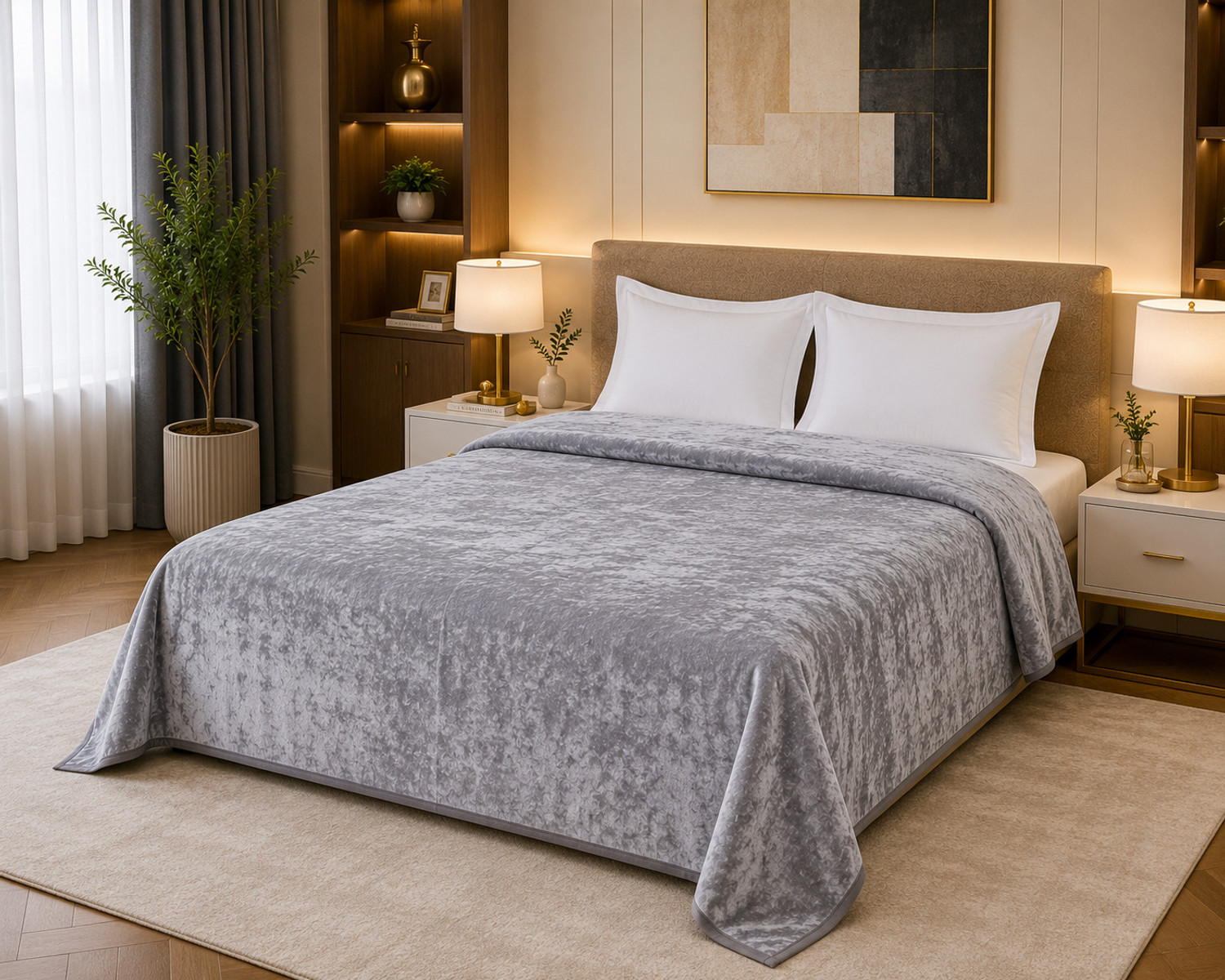 Image of Rangrika.in Solid, Self Design Double AC Blanket for AC Room