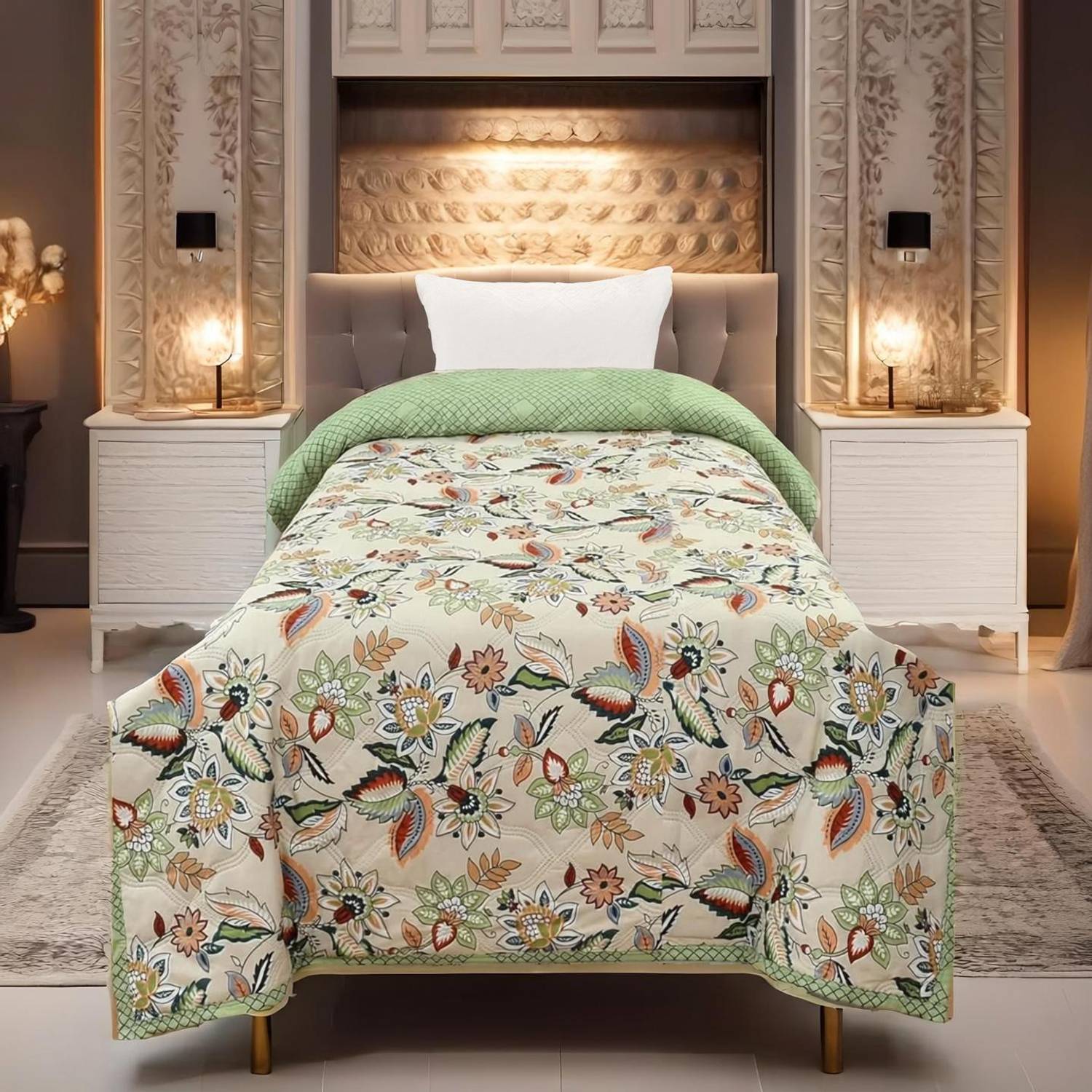AMBERBLISH HOMES Floral Single AC Blanket for  All Season