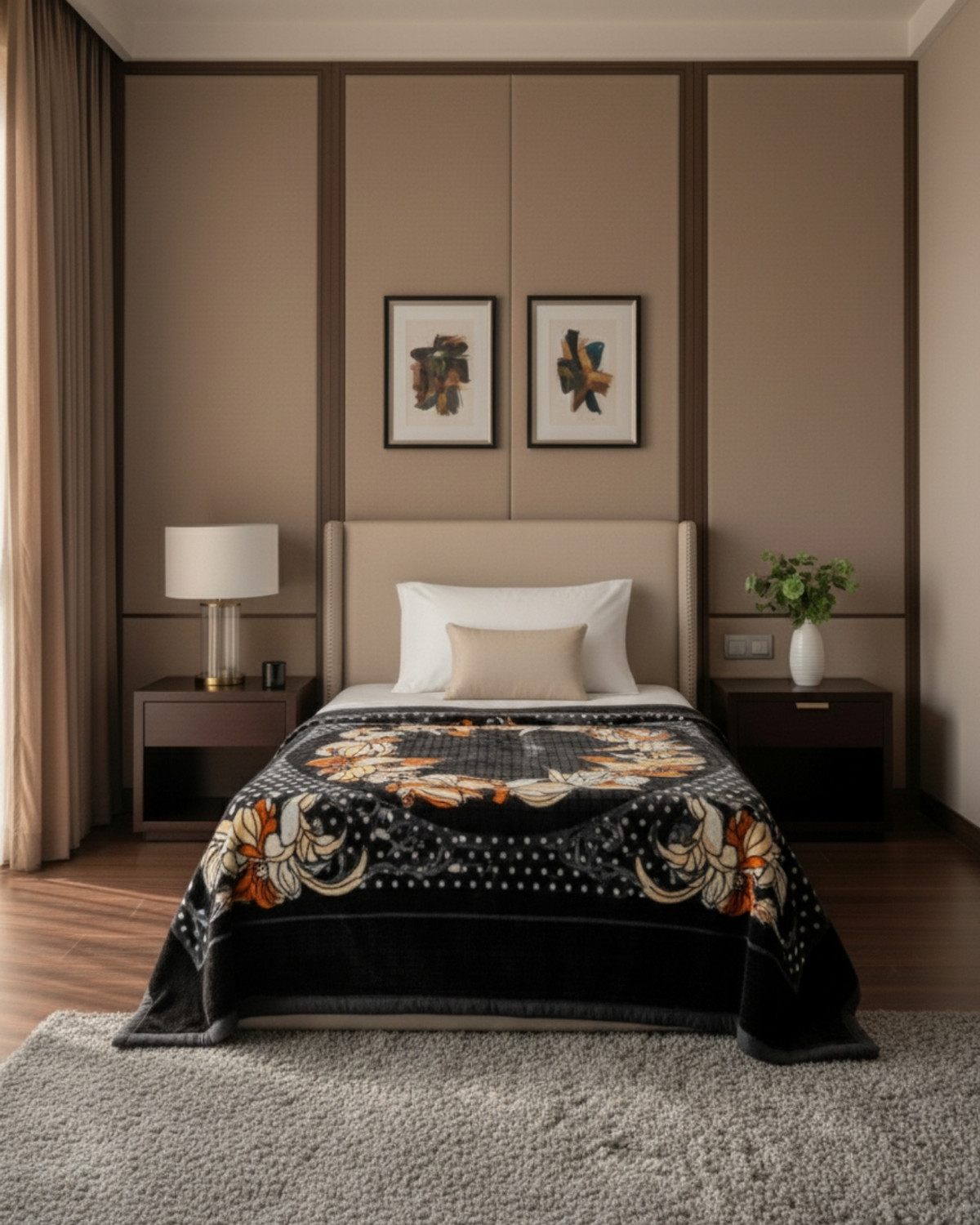 Image of Signature Floral Single Mink Blanket for Heavy Winter