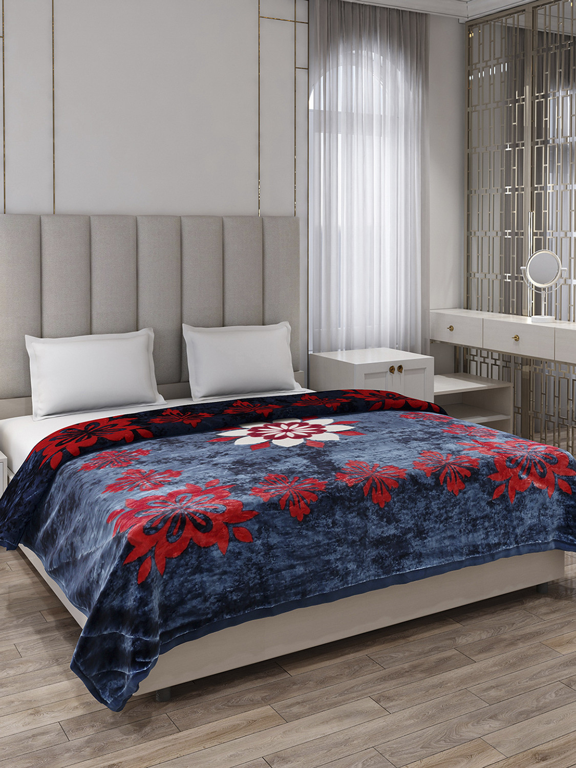 Image of MONTE CARLO Printed Double Mink Blanket for Mild Winter