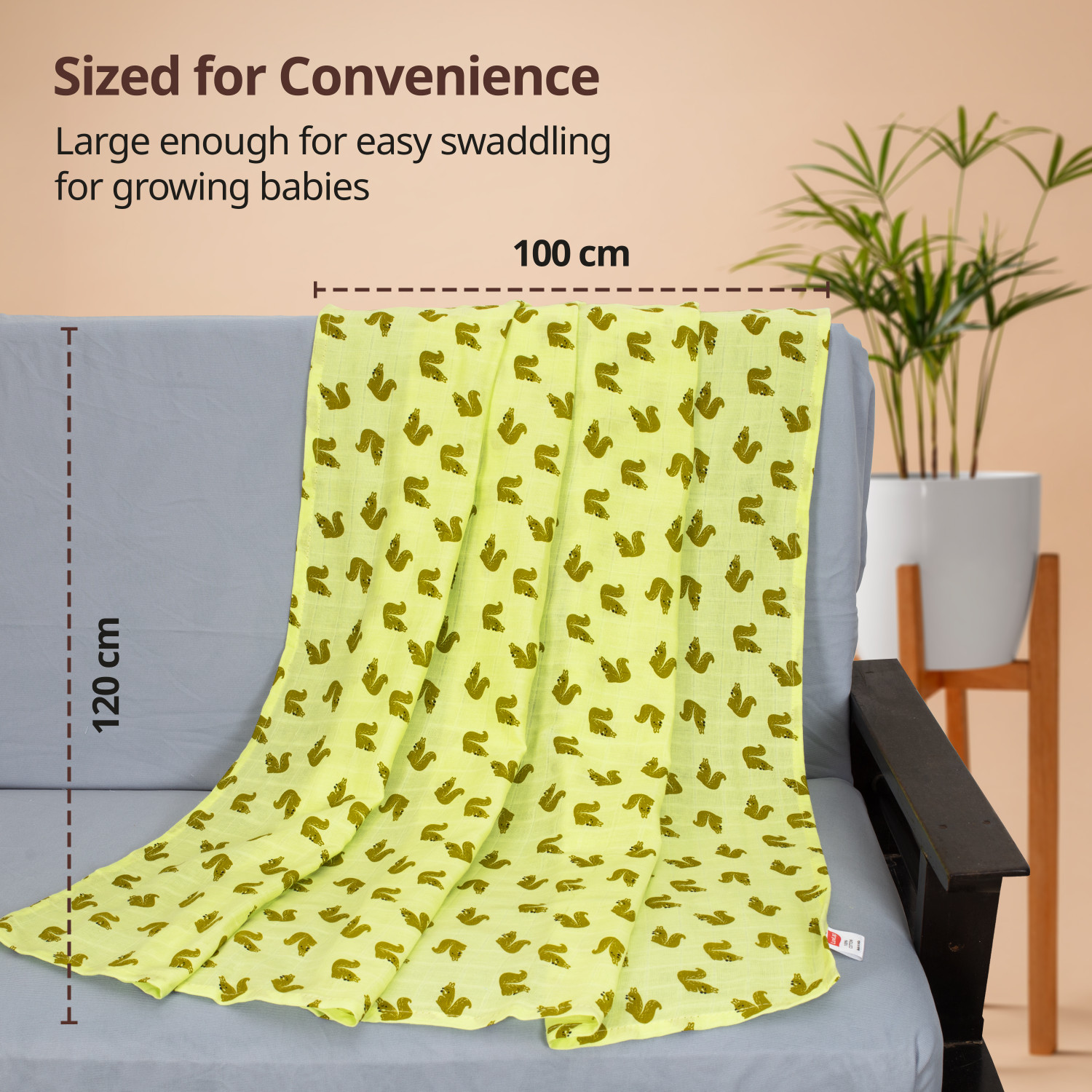 Image of LuvLap Printed Single Swaddling Baby Blanket for AC Room