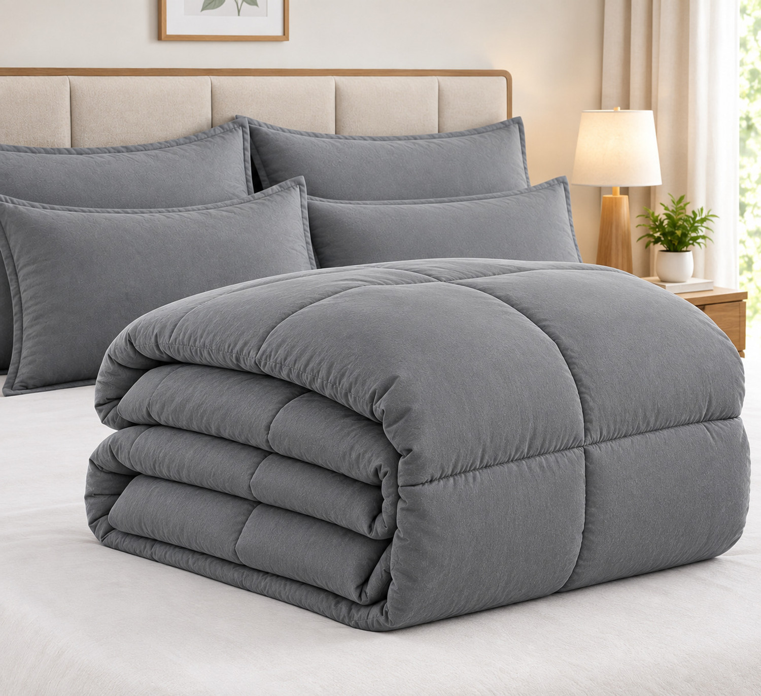 Image of NEXFIBER Solid Double Comforter for Heavy Winter