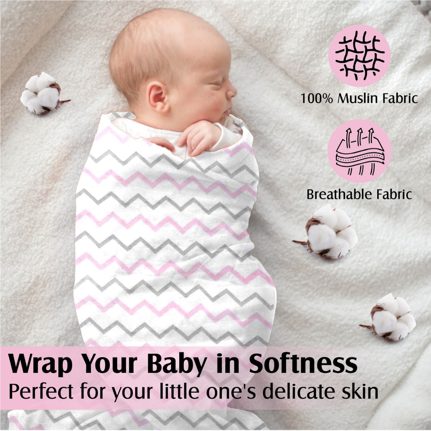 Image of kinandtin Printed, Animal, Cartoon Single Swaddling Baby Blanket for AC Room